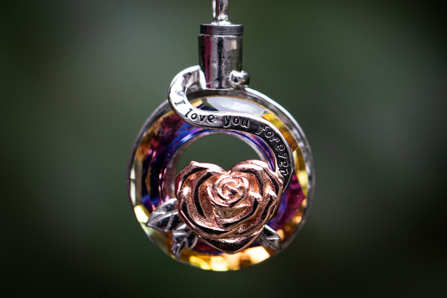 Crystal Rose Urn Necklace