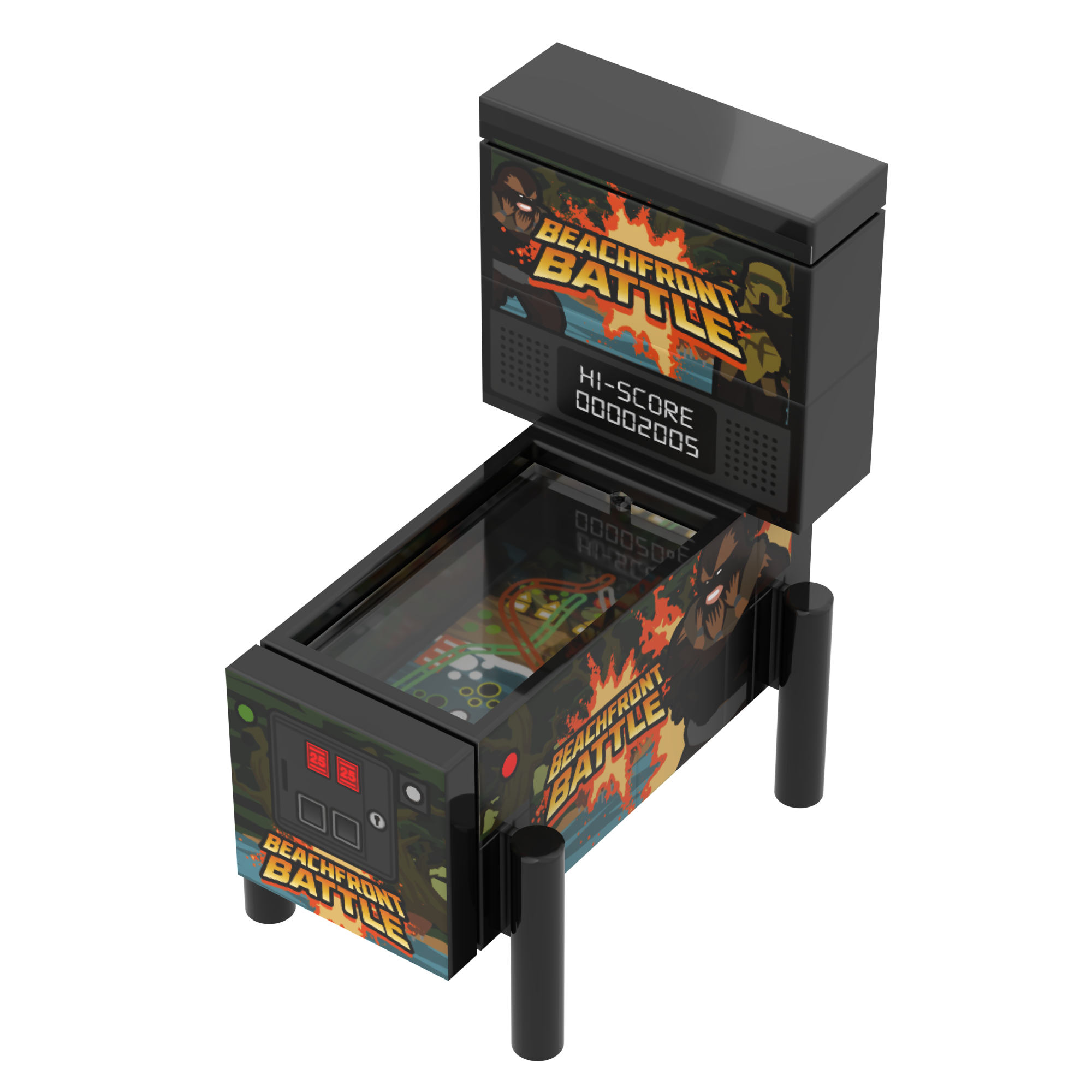 Beachfront Battle Brick Wars Pinball Arcade Machine Building Set
