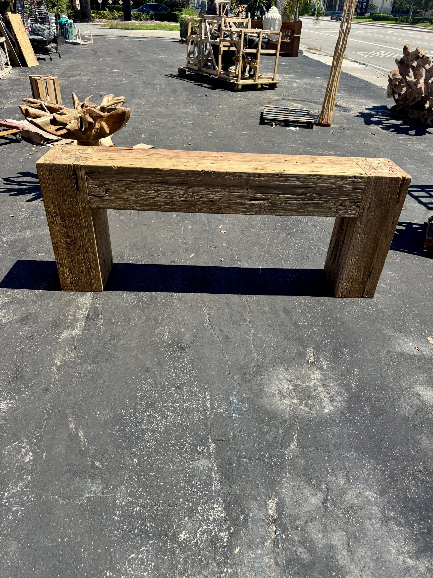 Recycled Teak Block Console 200 Cm