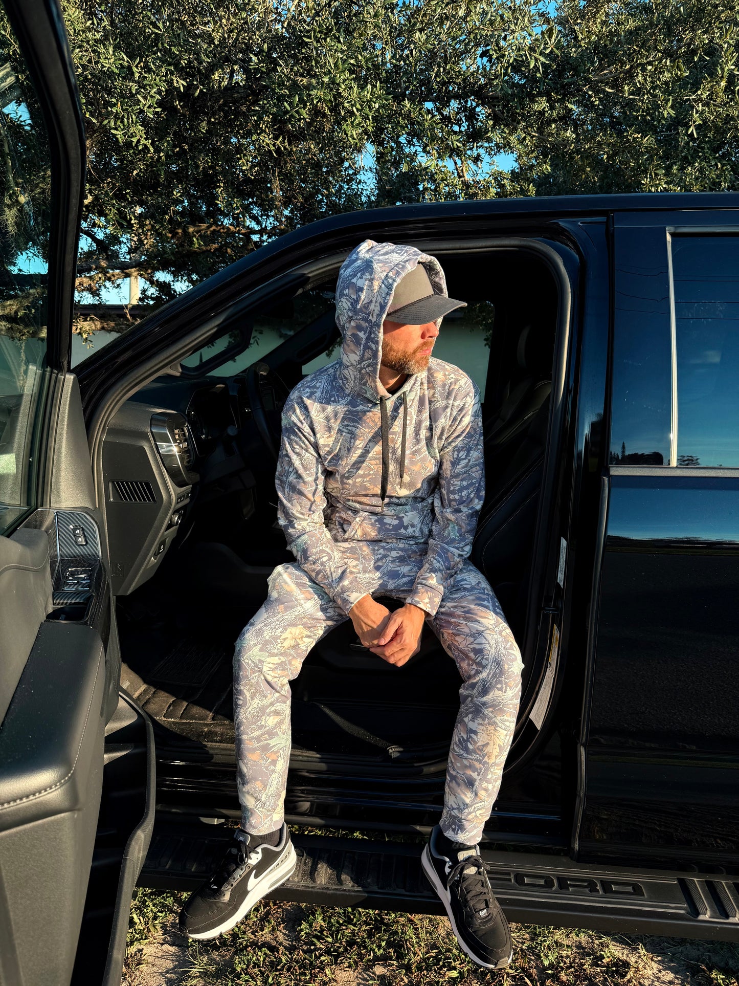 Faded Camo Wide String Hoodie