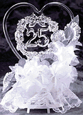 Cœur en verre pour le 25e anniversaire D-958, 20,3 cm de haut