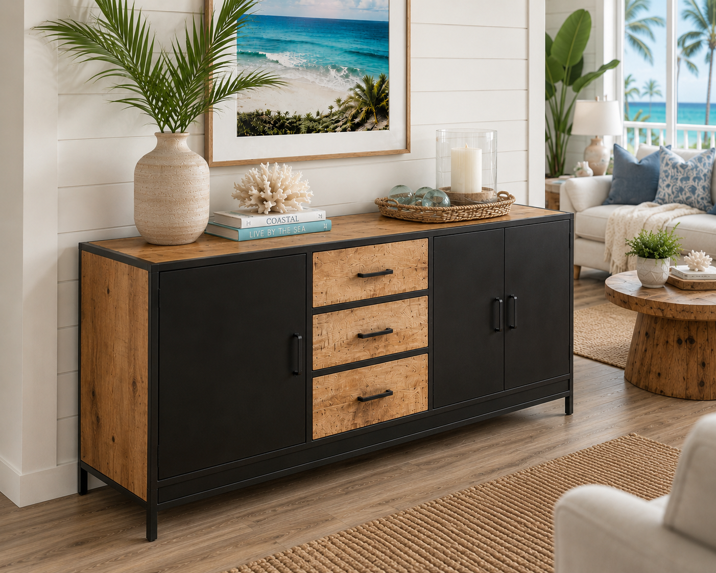 Jaipur Forge Sideboard L — 79" W × 20" D × 35" H