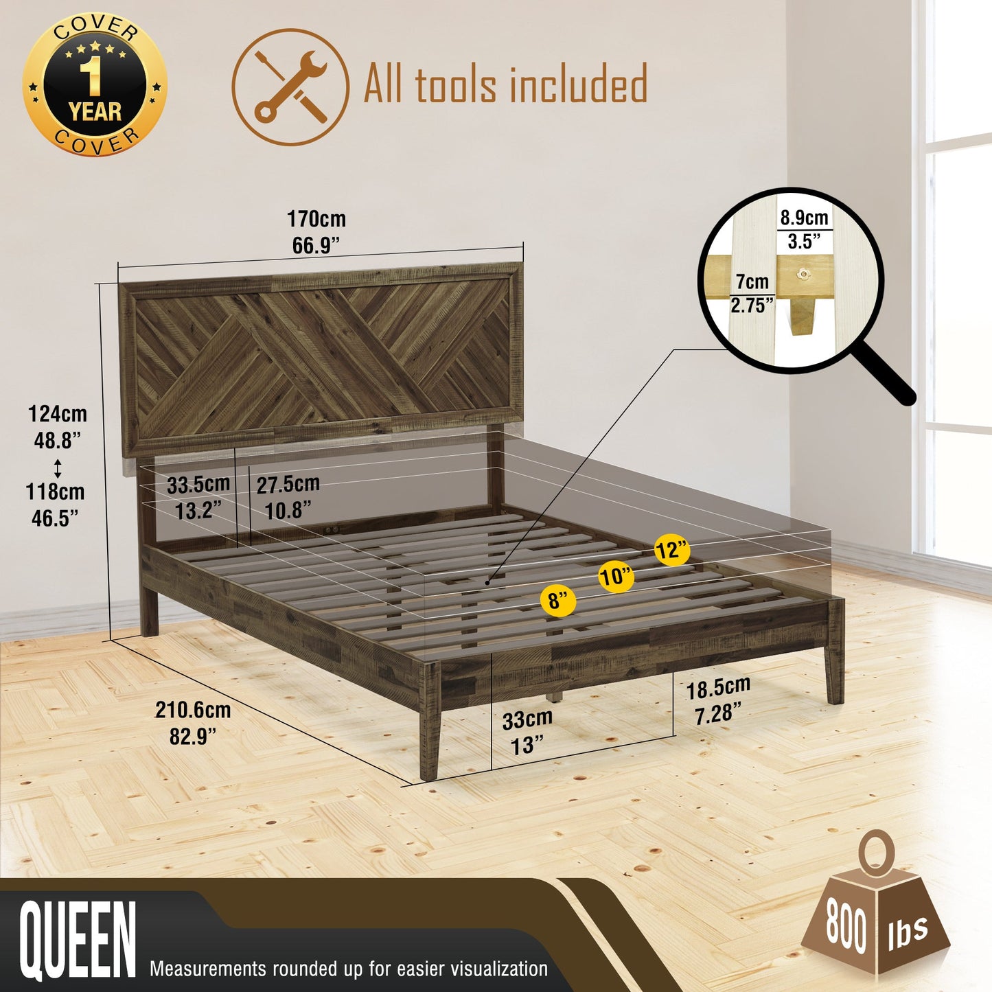 Sierra Solid Wood Bed Frame