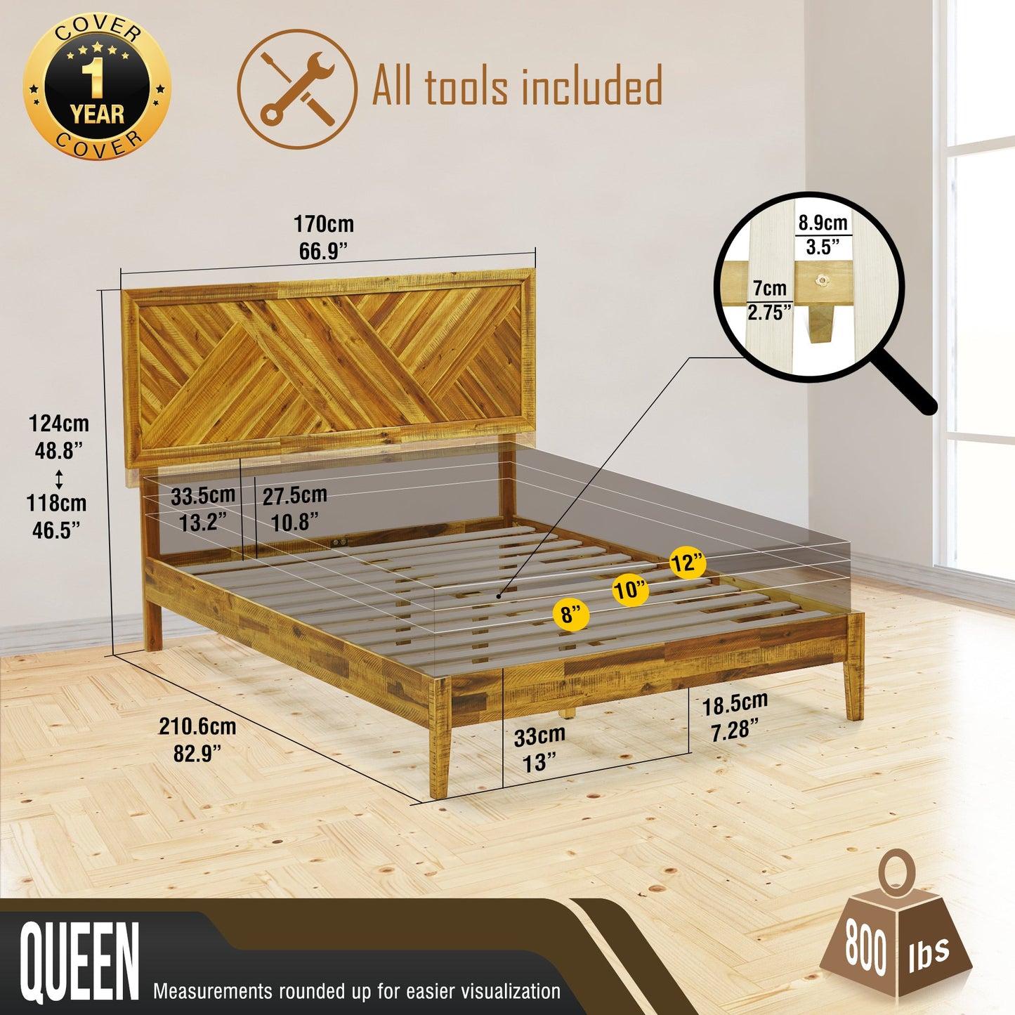 Sierra Solid Wood Bed Frame