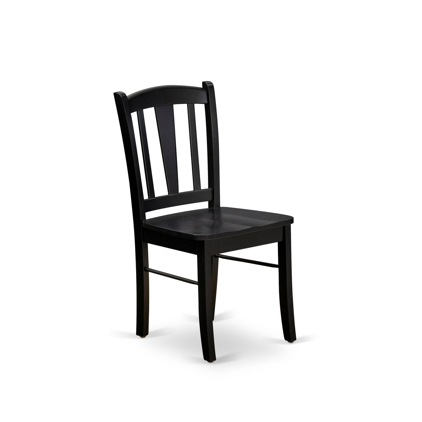 EAST WEST FURNITURE - ANDL5-BLK-W - 5-Pc Kitchen Dining Room Set- 4 Dining Chairs and Kitchen Dining Table - Wooden Seat and Slatted Chair Back (Black Finish)