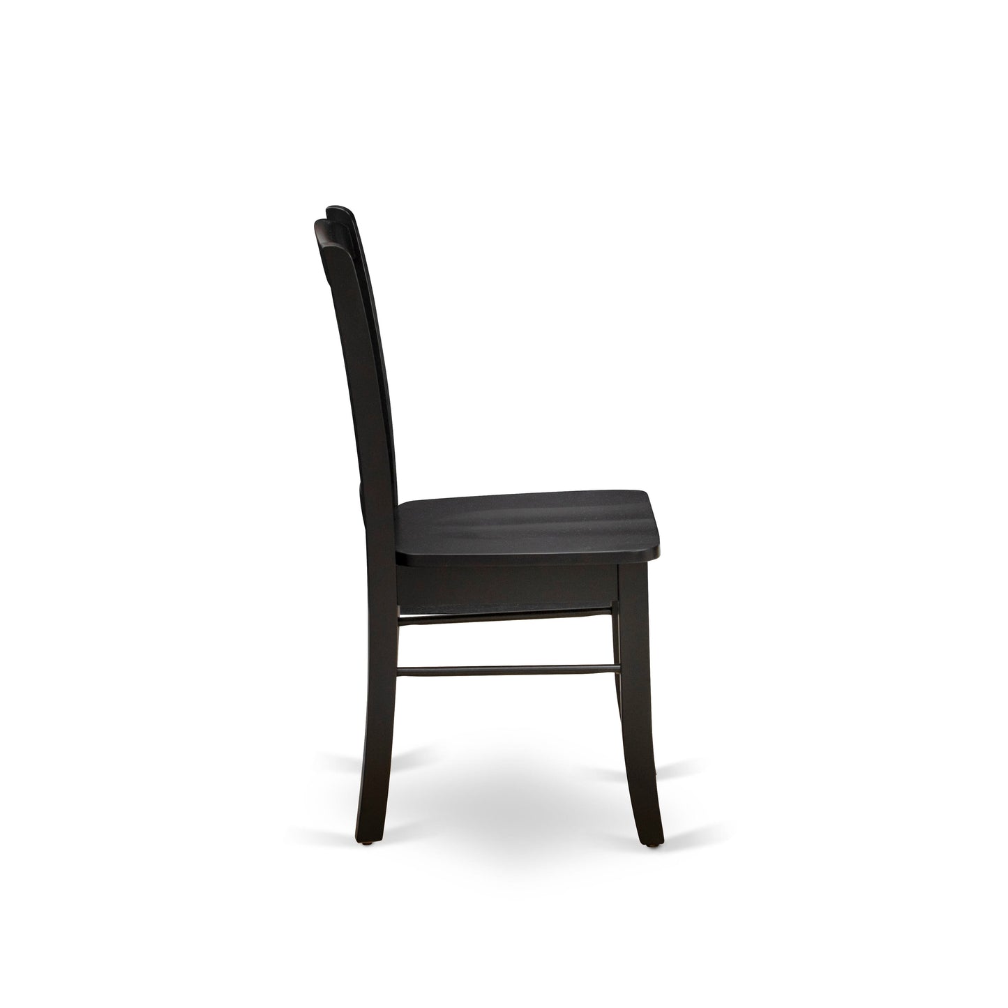 EAST WEST FURNITURE - ANDL5-BLK-W - 5-Pc Kitchen Dining Room Set- 4 Dining Chairs and Kitchen Dining Table - Wooden Seat and Slatted Chair Back (Black Finish)