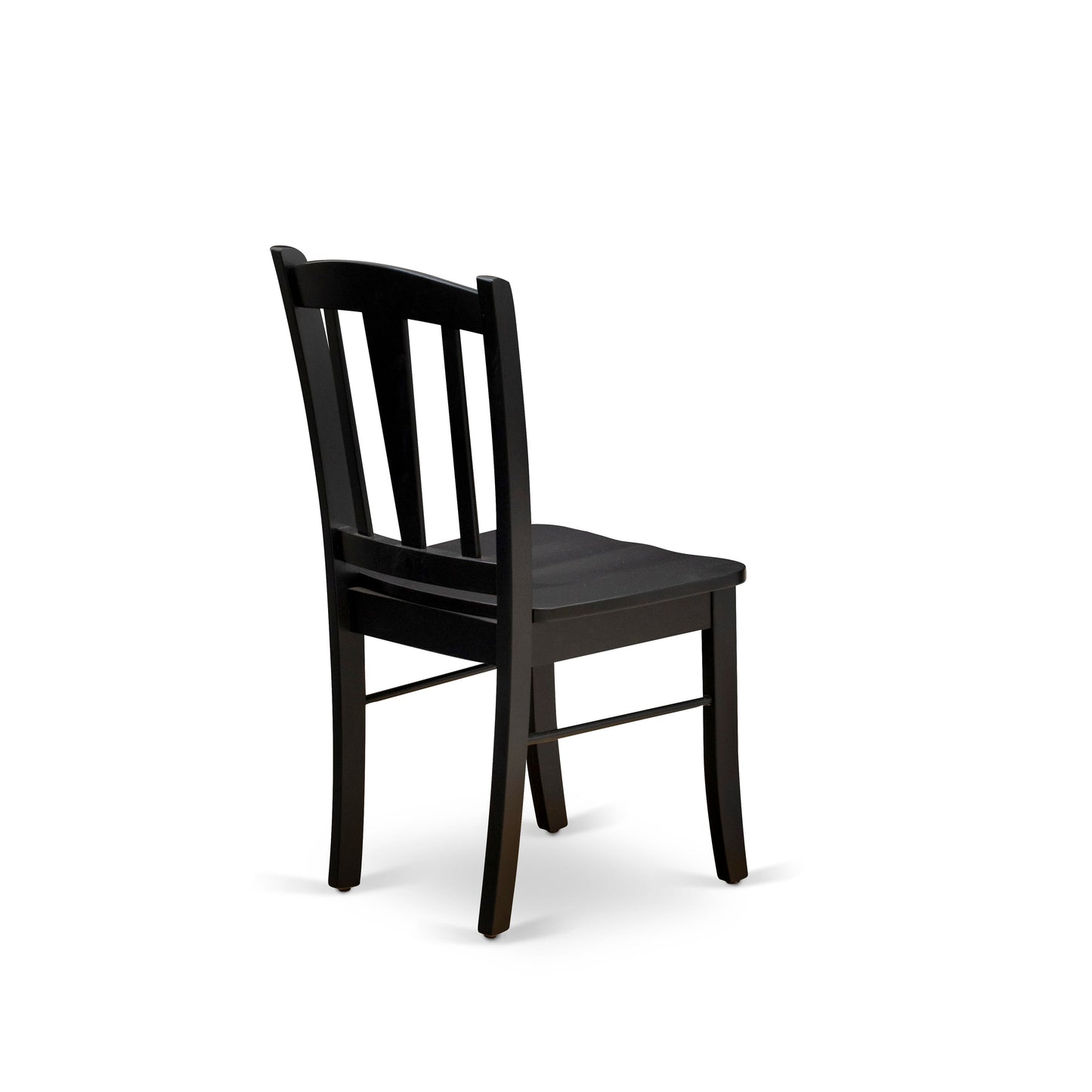 EAST WEST FURNITURE - ANDL5-BLK-W - 5-Pc Kitchen Dining Room Set- 4 Dining Chairs and Kitchen Dining Table - Wooden Seat and Slatted Chair Back (Black Finish)