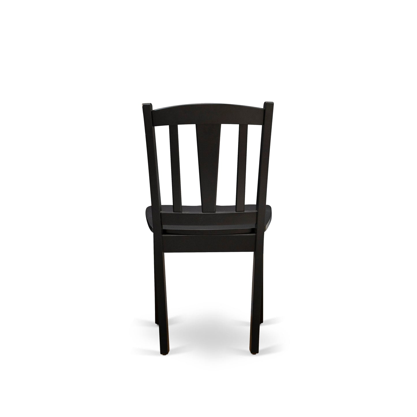 EAST WEST FURNITURE - ANDL5-BLK-W - 5-Pc Kitchen Dining Room Set- 4 Dining Chairs and Kitchen Dining Table - Wooden Seat and Slatted Chair Back (Black Finish)