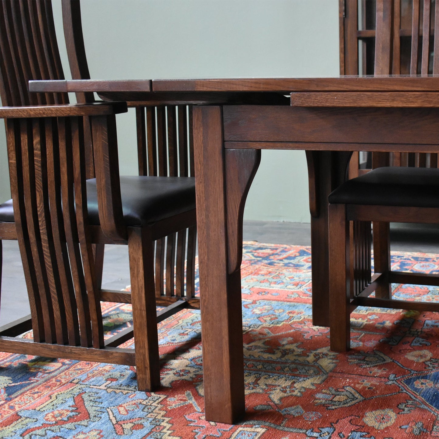 Preorder Mission Stow Leaf Table with #401 Chair Dining Set - Dark Oak