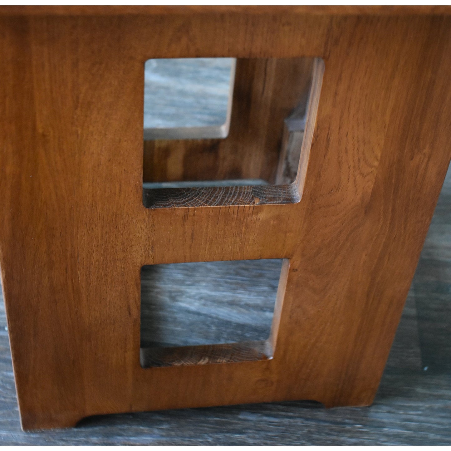Mission Solid Oak Square End Table with Cut Outs - Michael's Cherry (MC1)