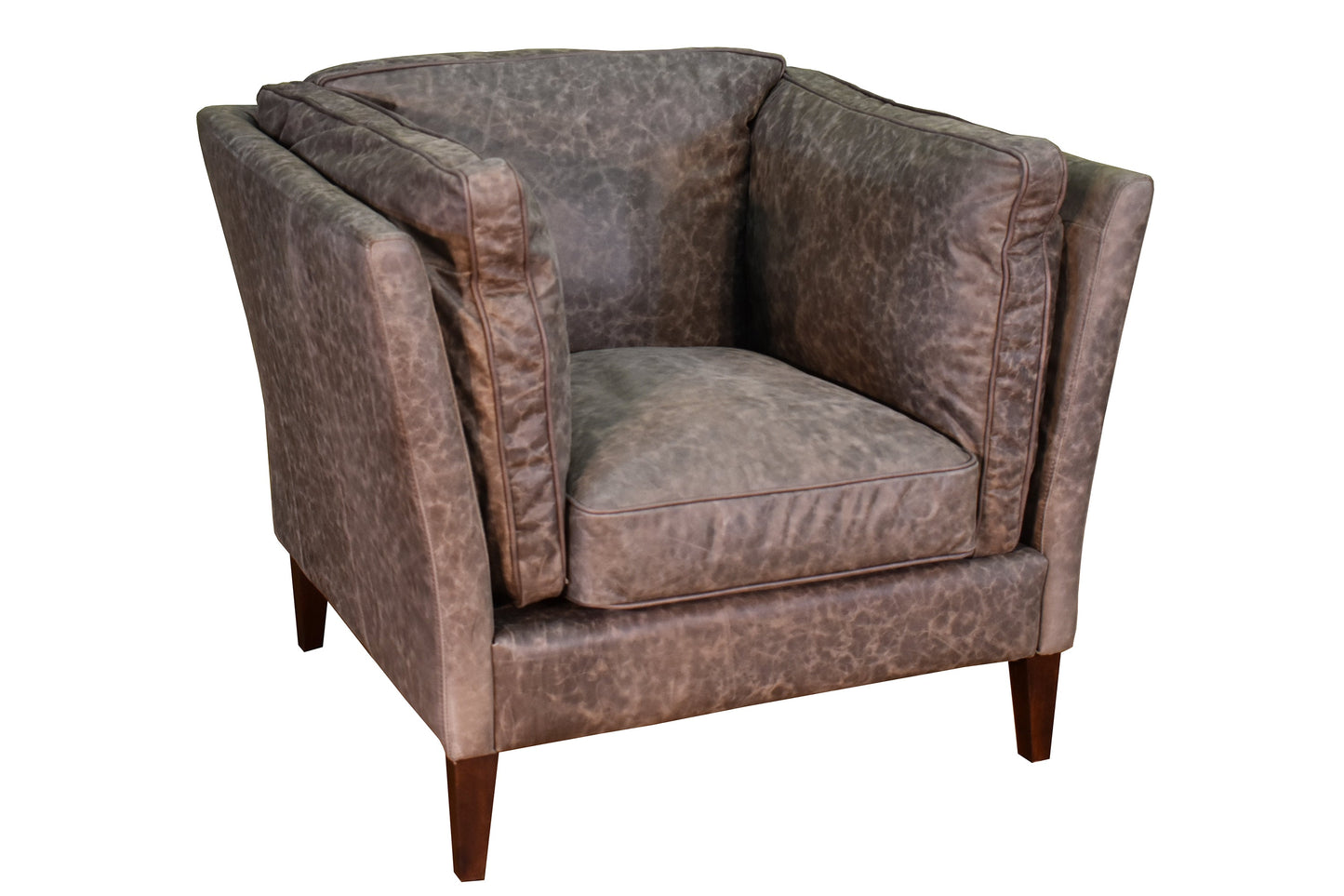Kenmore Leather Arm Chair - Grey