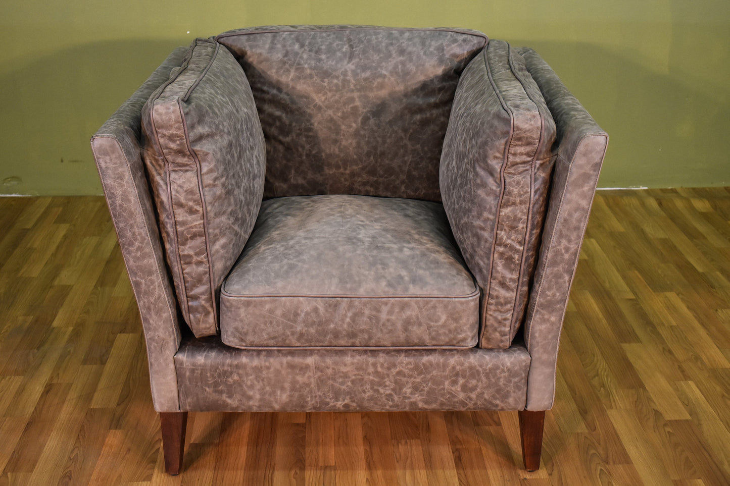 Kenmore Leather Arm Chair - Grey