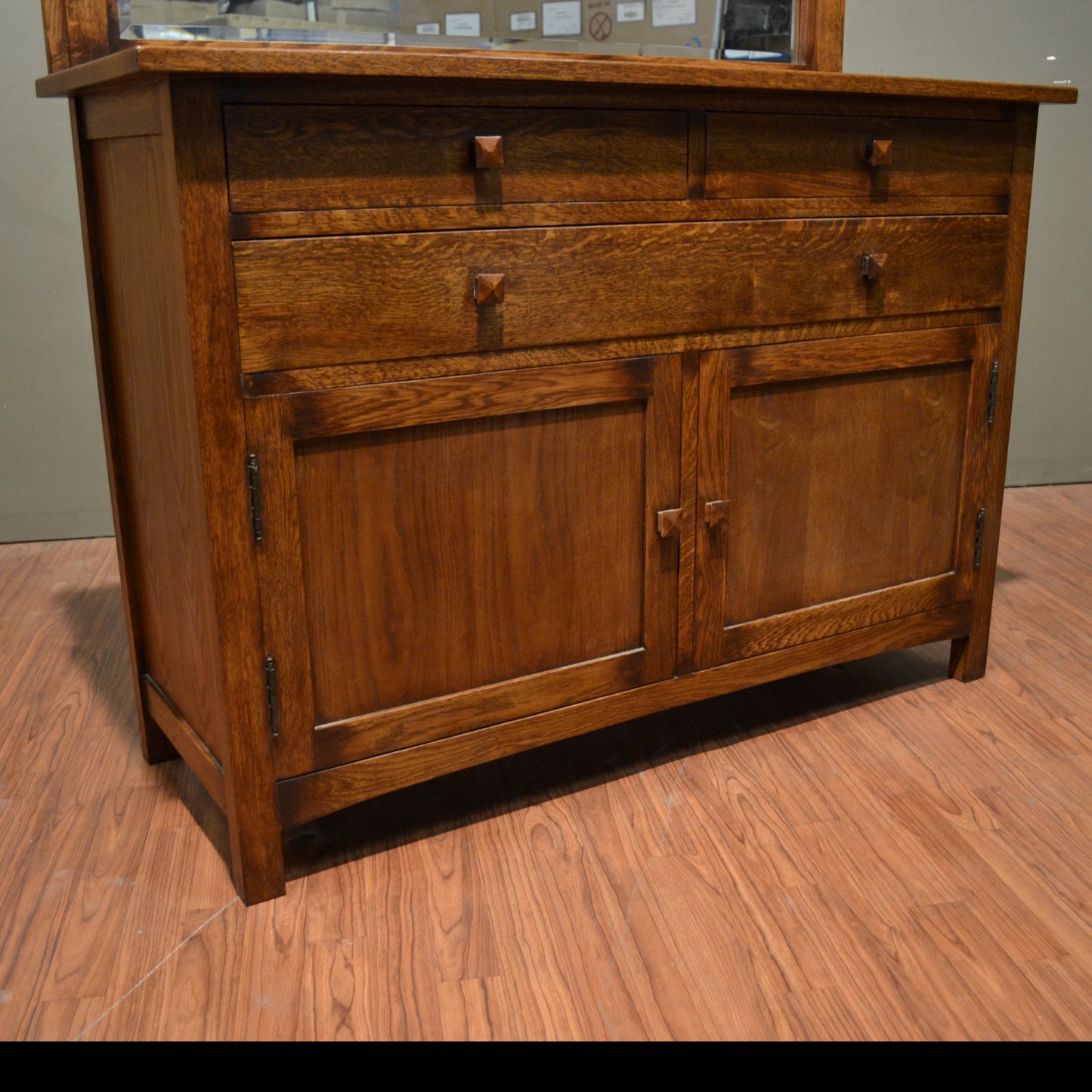 Mission Buffet Cabinet with Mirror - Dark - 50"