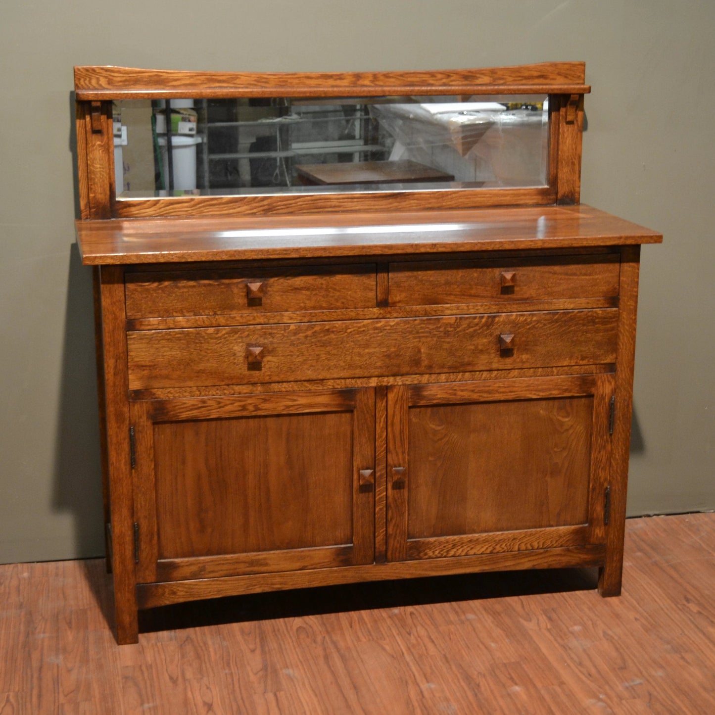 Mission Buffet Cabinet with Mirror - Dark - 50"