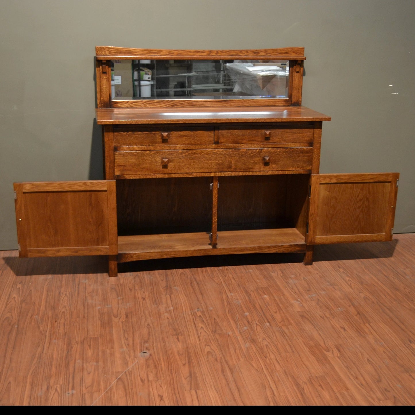 Mission Buffet Cabinet with Mirror - Dark - 50"