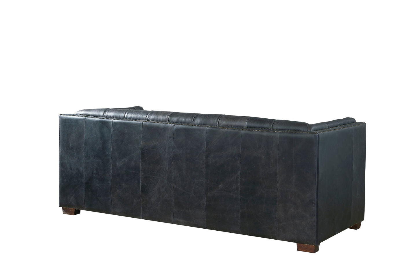 Tuxedo Leather Sofa - Slate