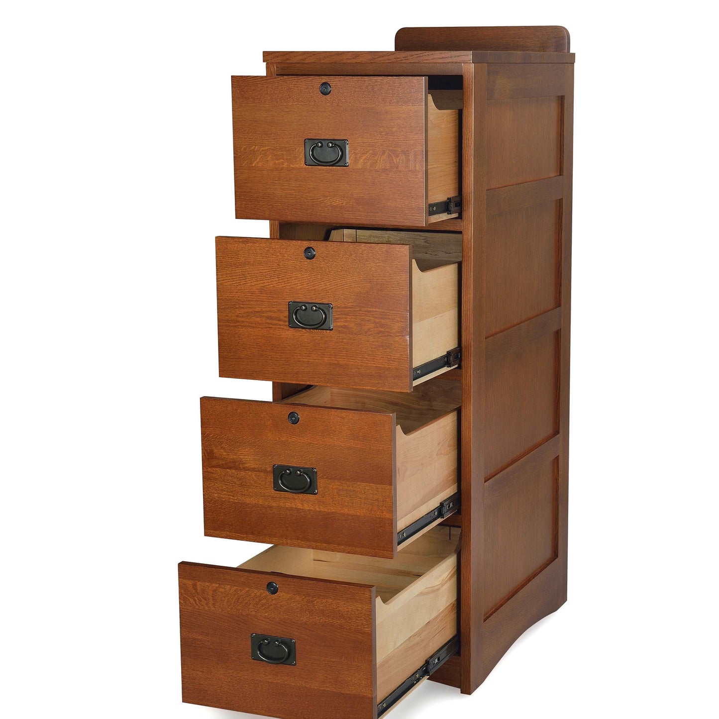 Mission Solid Oak 4 Drawer File Cabinet - Michaels Cherry