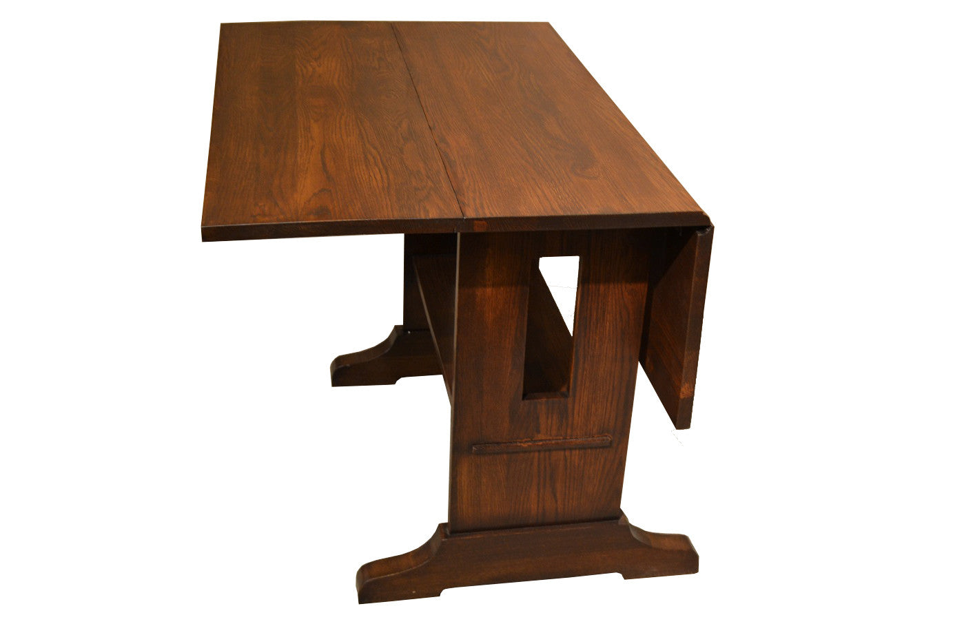 Mission Solid Oak Drop Leaf Dining Table - Walnut (W1)