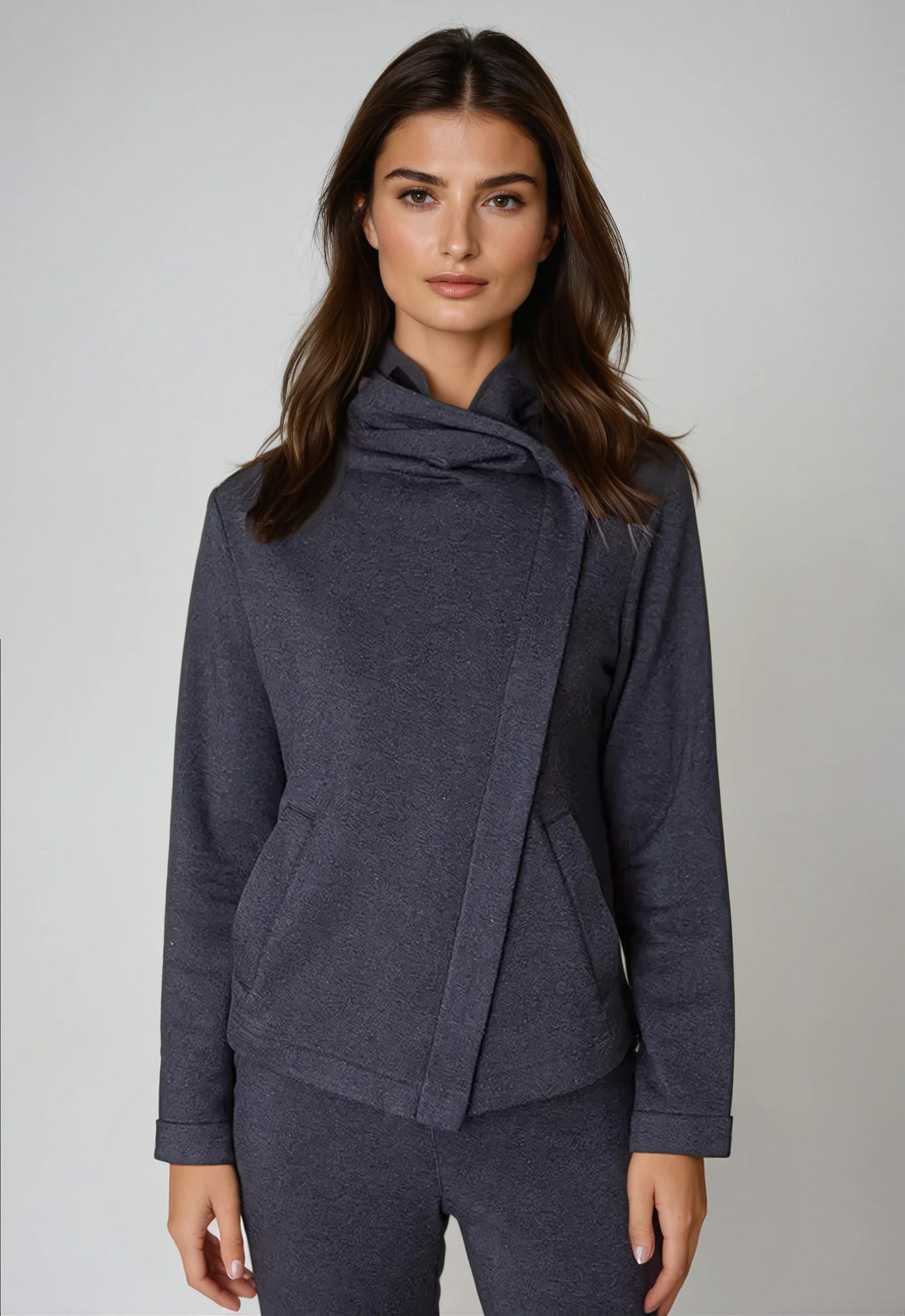 Dakota Hoodie Sweatshirt Jacket - Charcoal