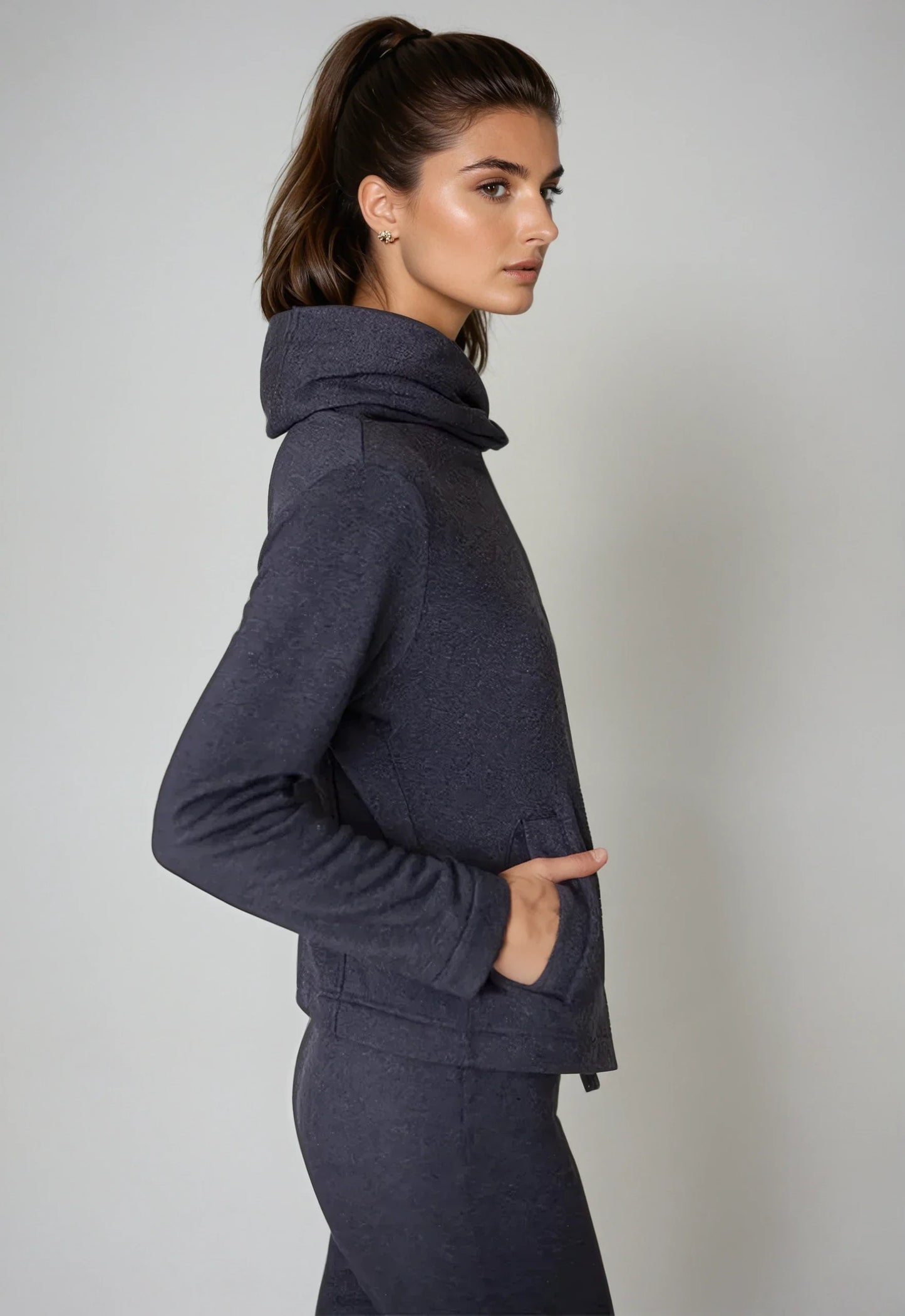 Dakota Hoodie Sweatshirt Jacket - Charcoal