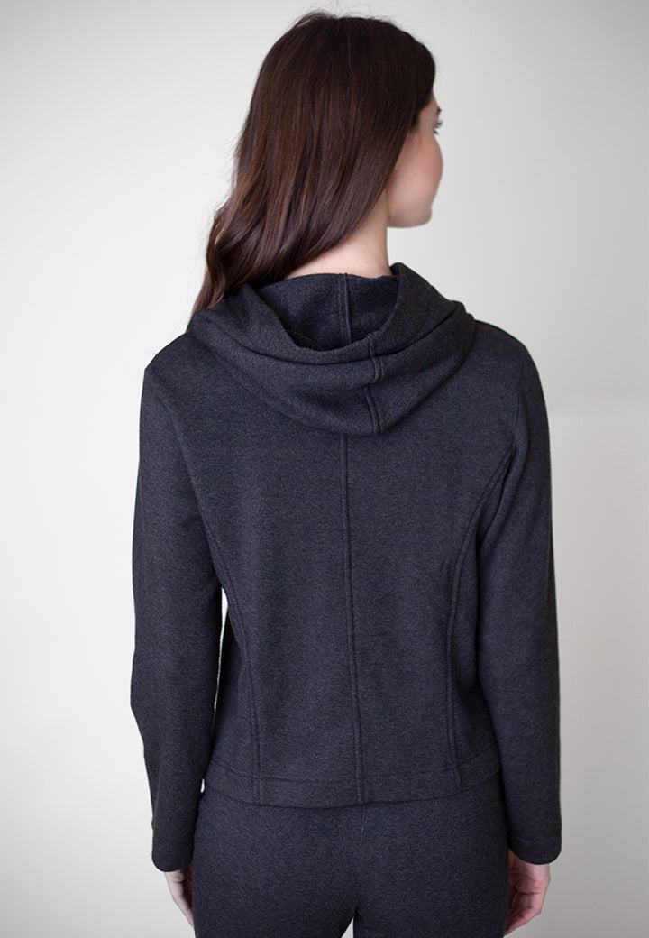 Dakota Hoodie Sweatshirt Jacket - Charcoal