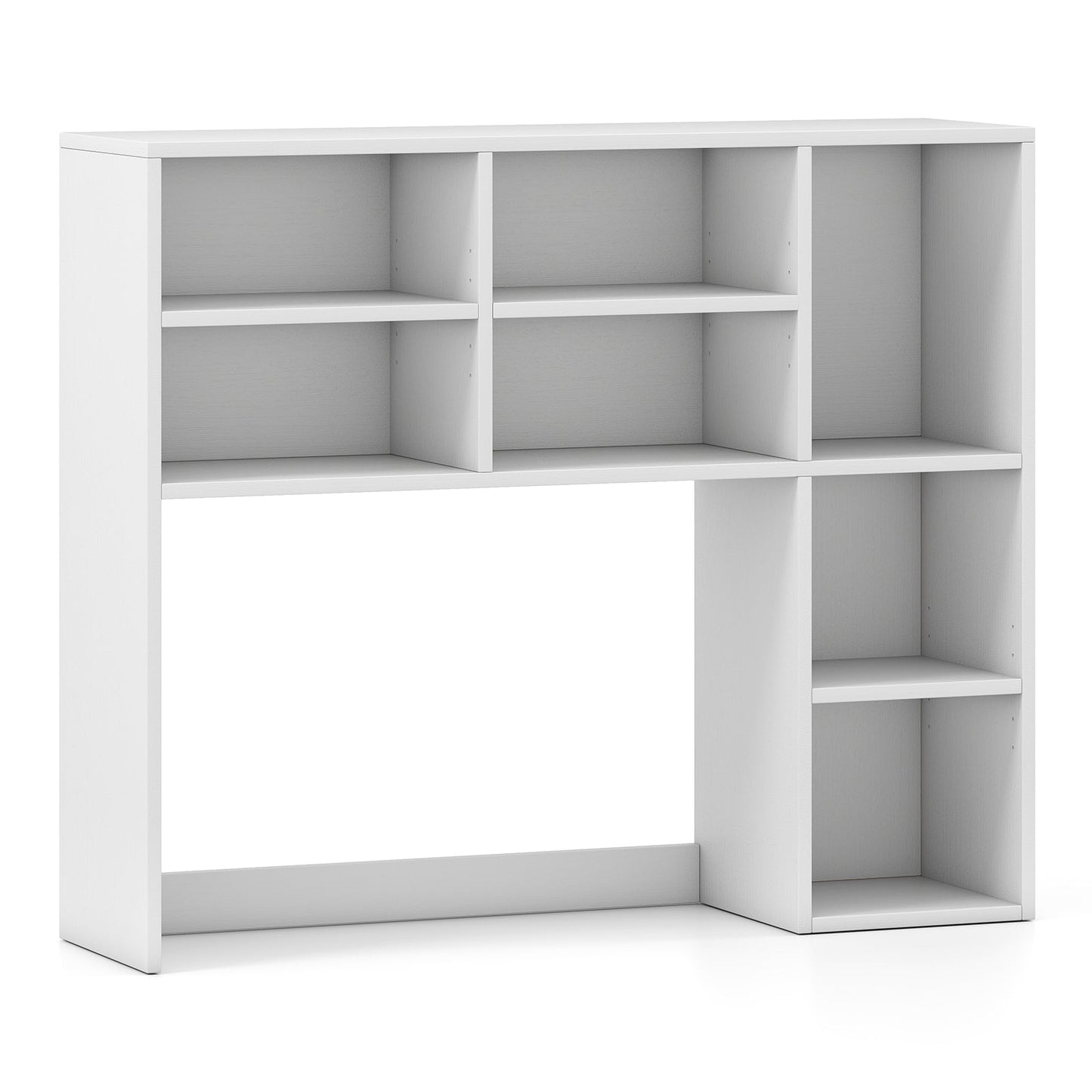 Desktop Bookshelf with 7 Open Cubbies and 3 Adjustable Shelves