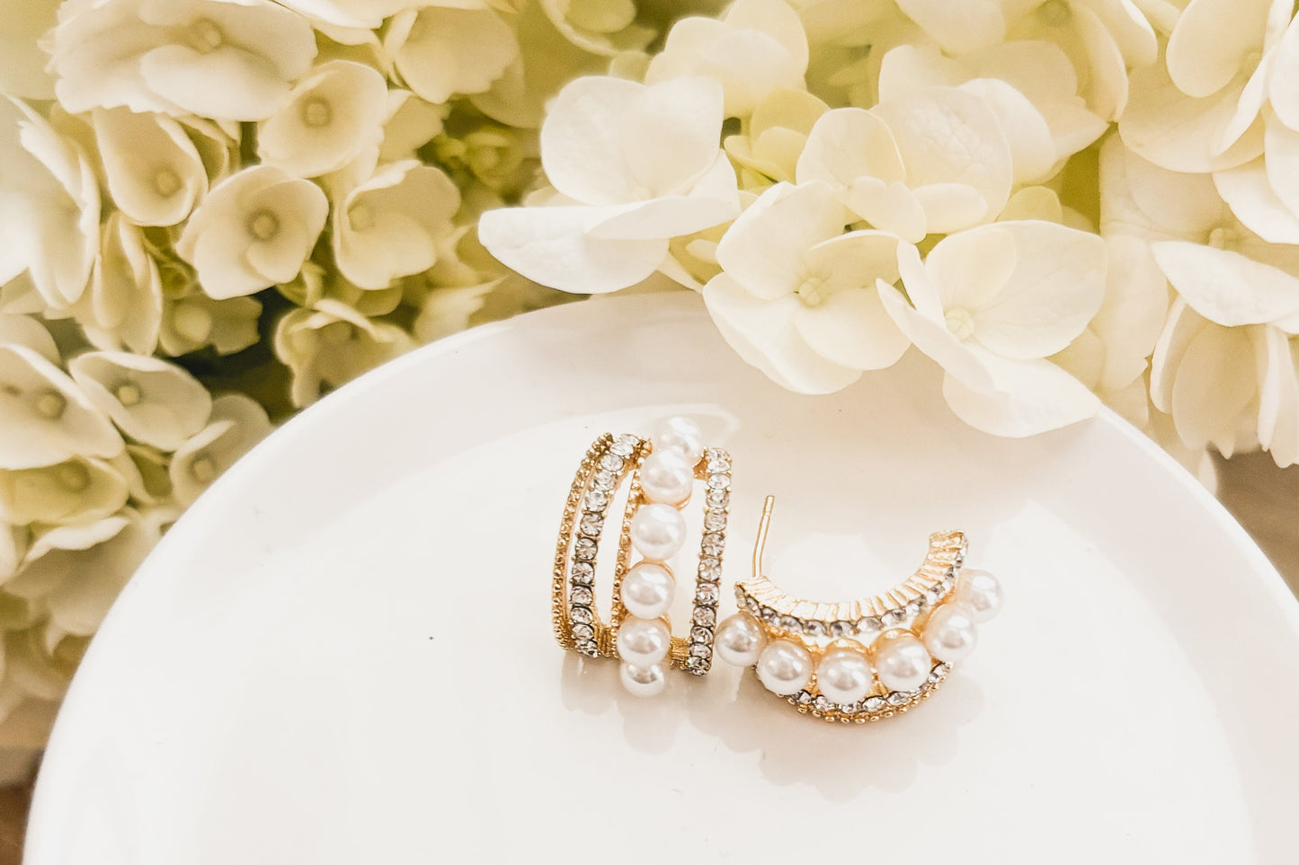 Heirloom Pearl Huggies - Gold or Silver