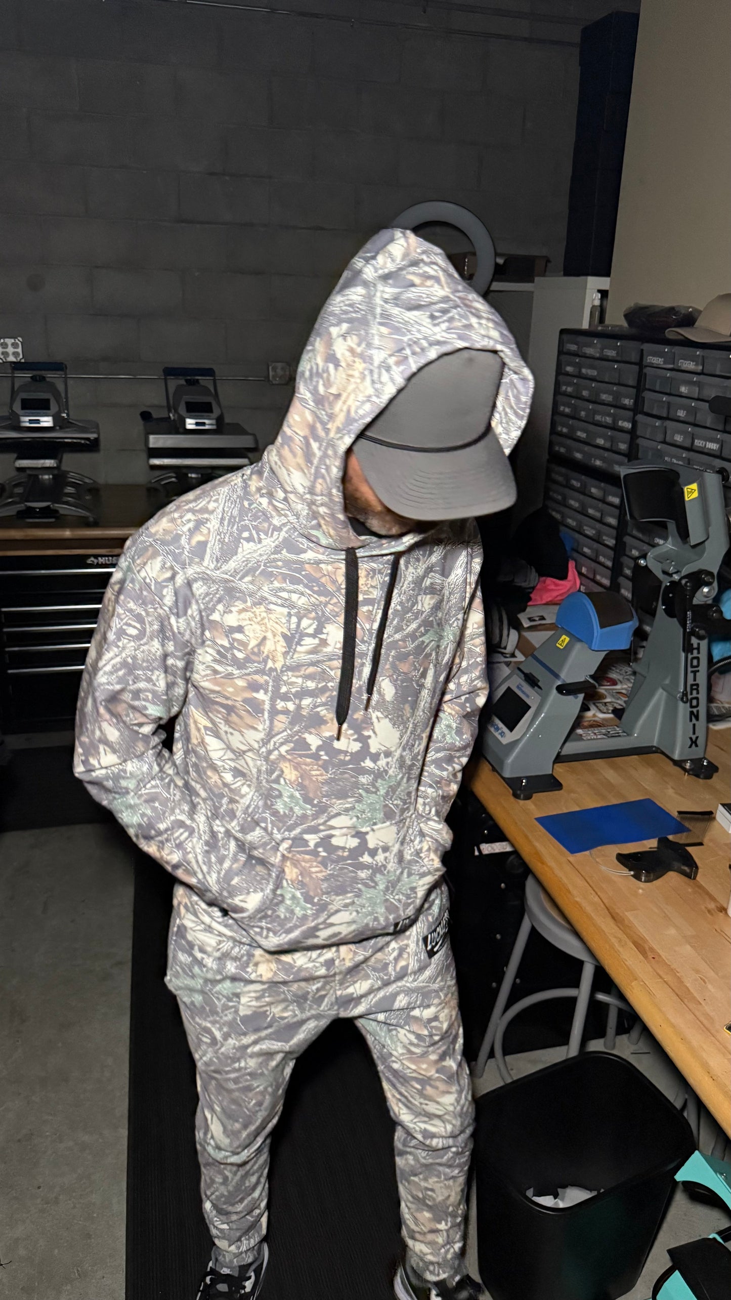 Faded Camo Wide String Hoodie