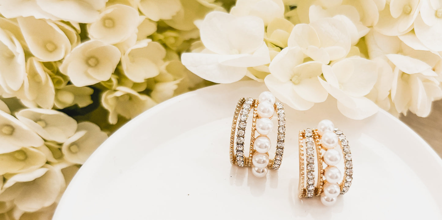 Heirloom Pearl Huggies - Gold or Silver