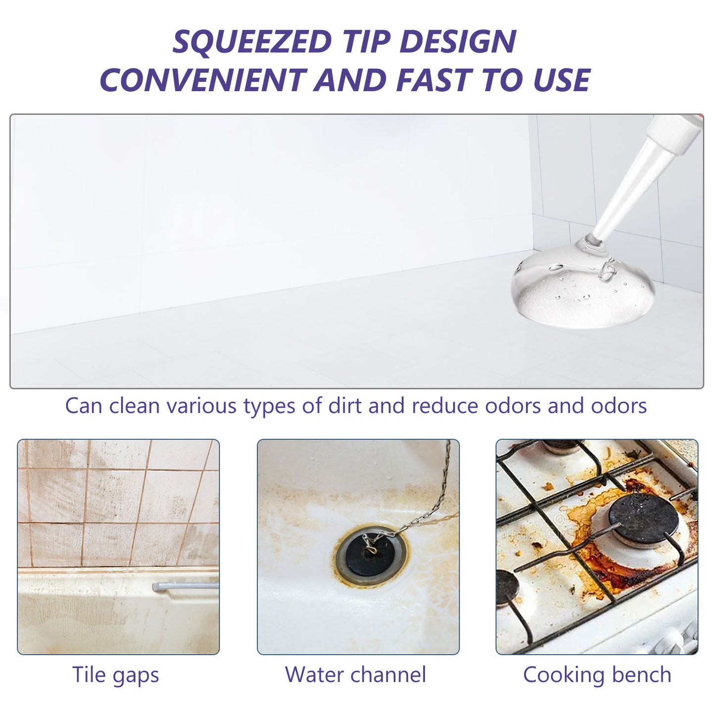 Mildew Removal Cream, Wall Stains Tile Sink Crevices Washing Machine Silicone Ring Mold Remover