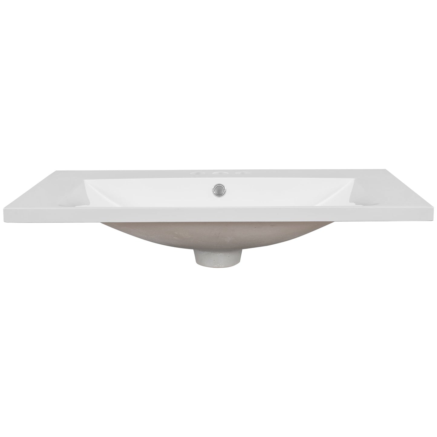 30" Single Bathroom Vanity Top with White Basin  3-Faucet Holes  Ceramic White