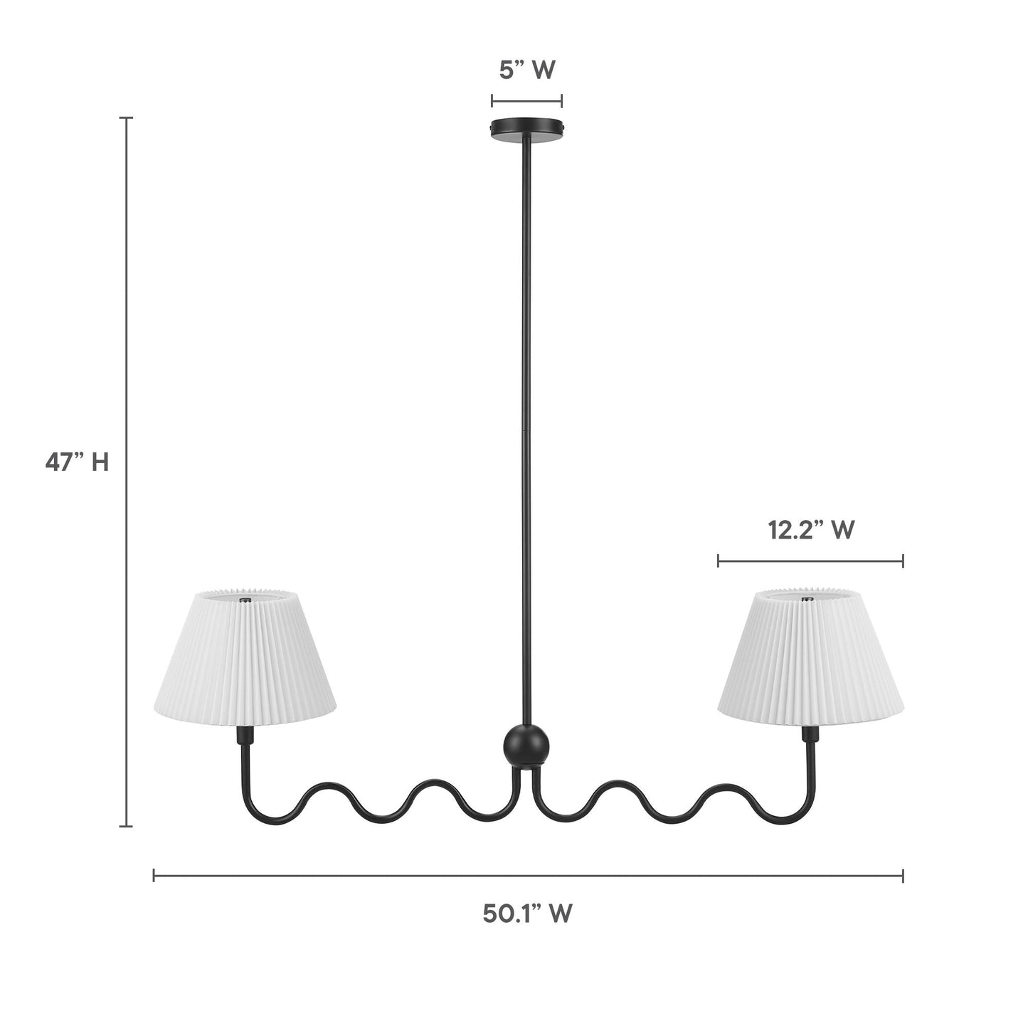 Wave Squiggle 2-Arm Pendant Light by Modway