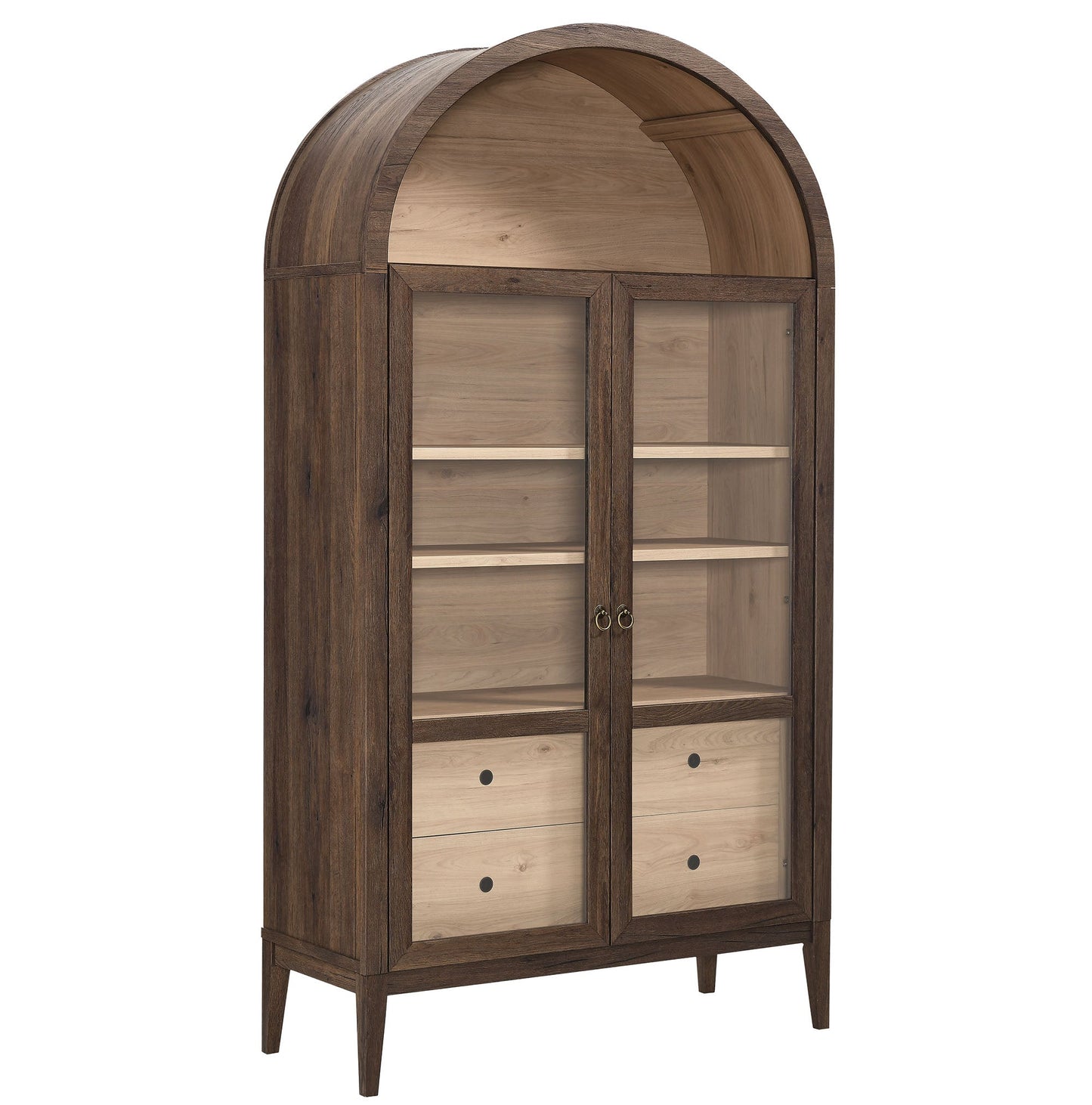 Nolan 1-Piece Wood Storage Cabinet with Arched Glass Doors