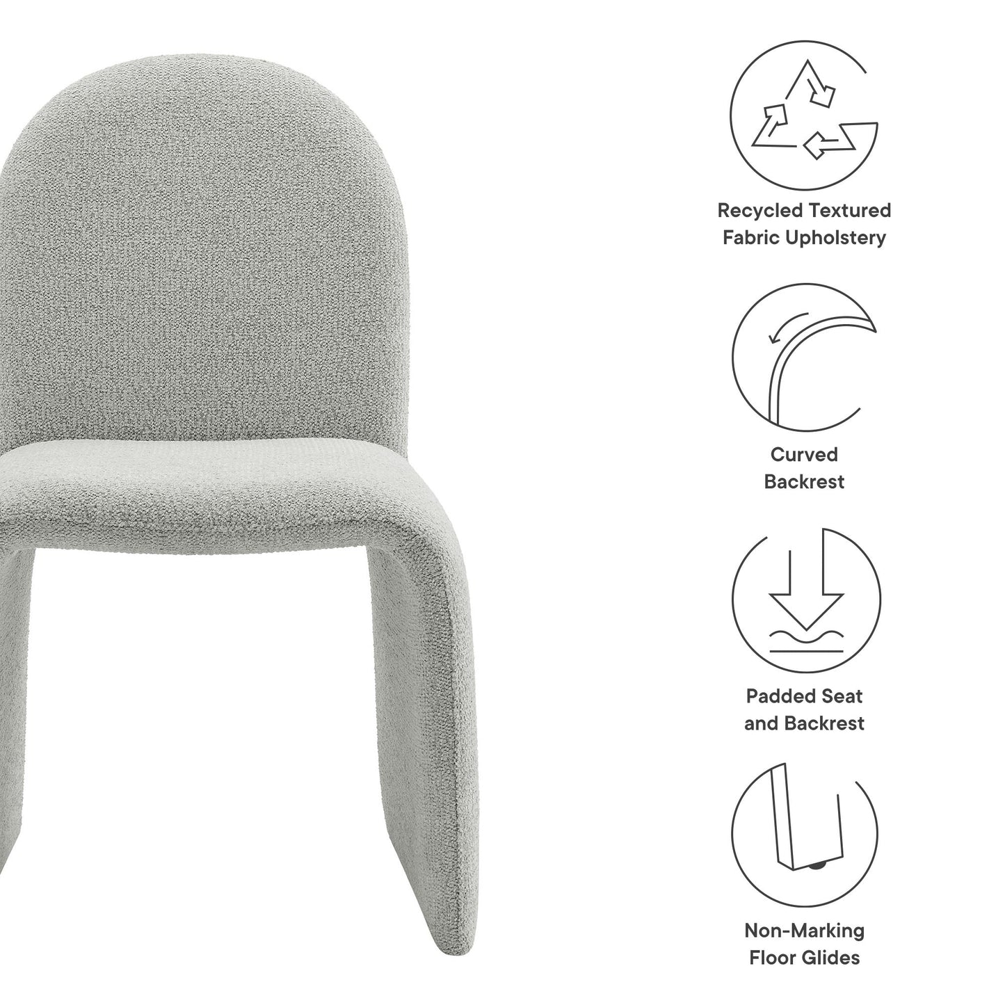 Junia Boucle Upholstered Armless Dining Chair by Modway