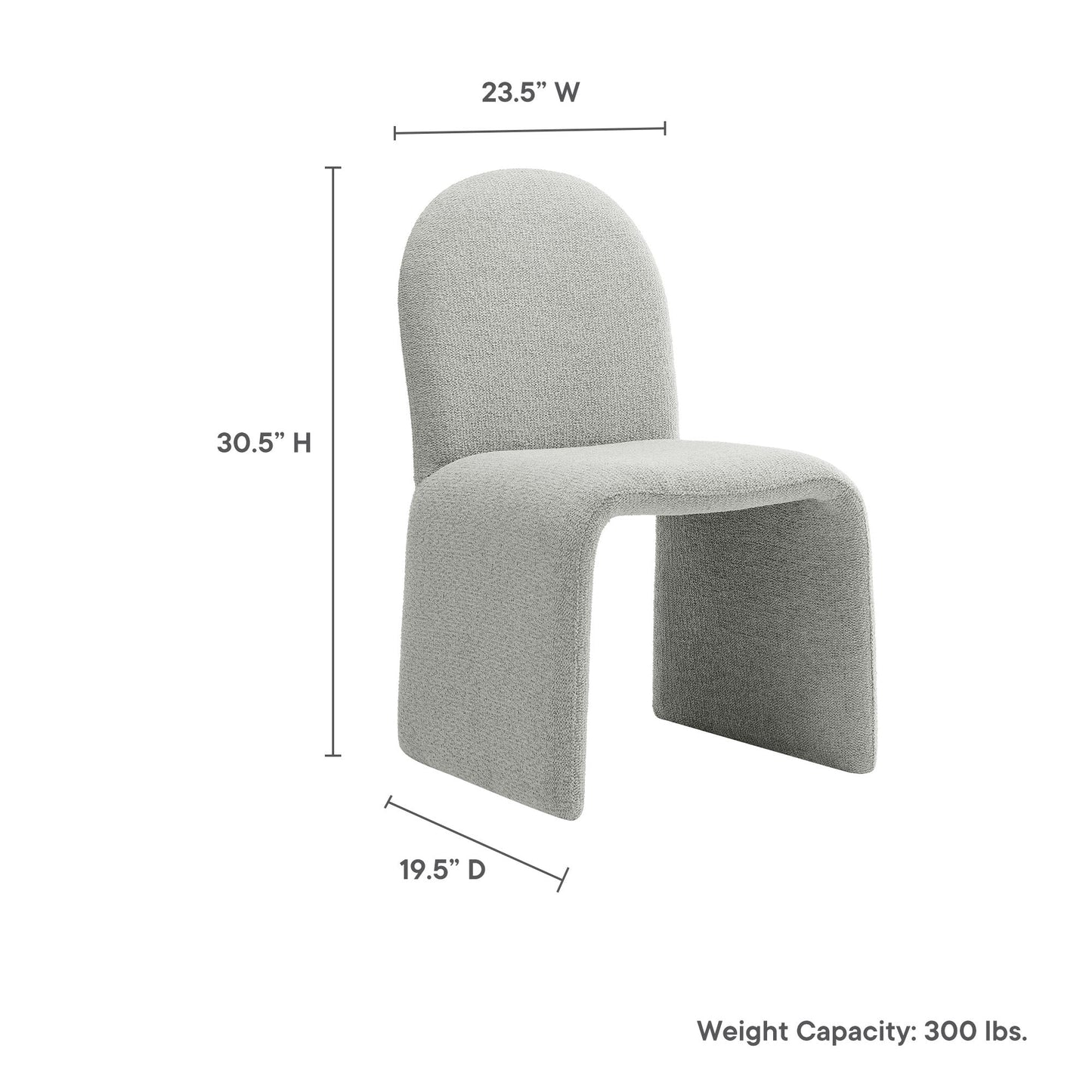 Junia Boucle Upholstered Armless Dining Chair by Modway