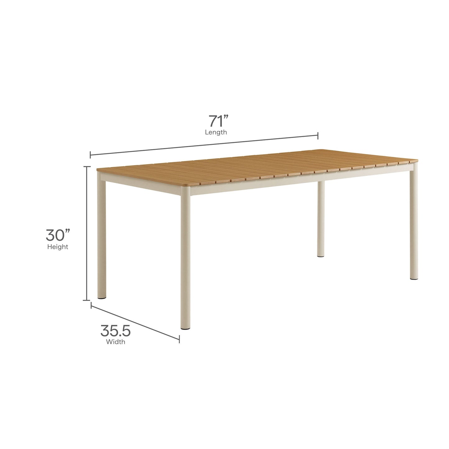 Finn Outdoor Patio Aluminum Faux Wood Dining Set with Benches by Modway