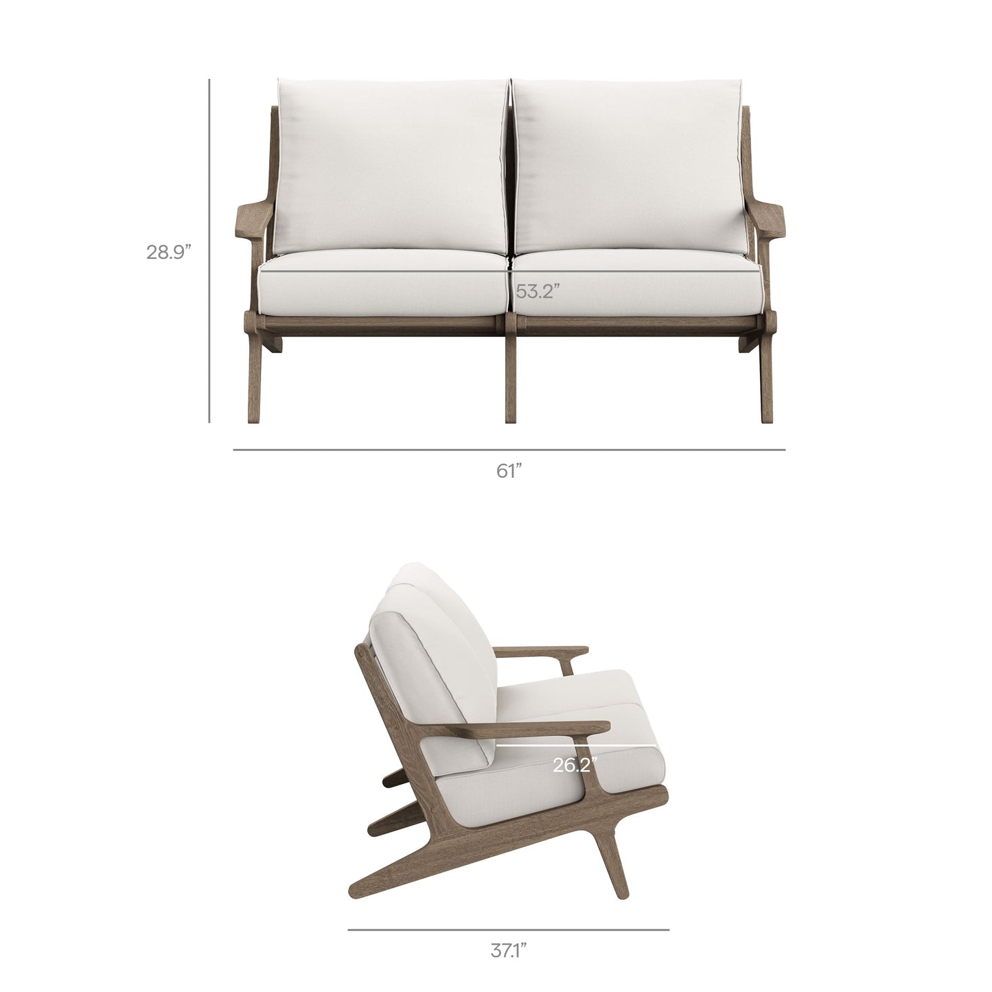 Saratoga 4-Piece Outdoor Patio Teak Wood Furniture Set by Modway