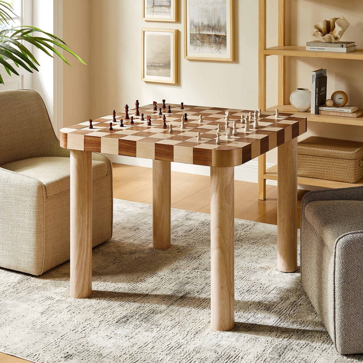 Oscar 36" Square Checkered Dining Table by Modway