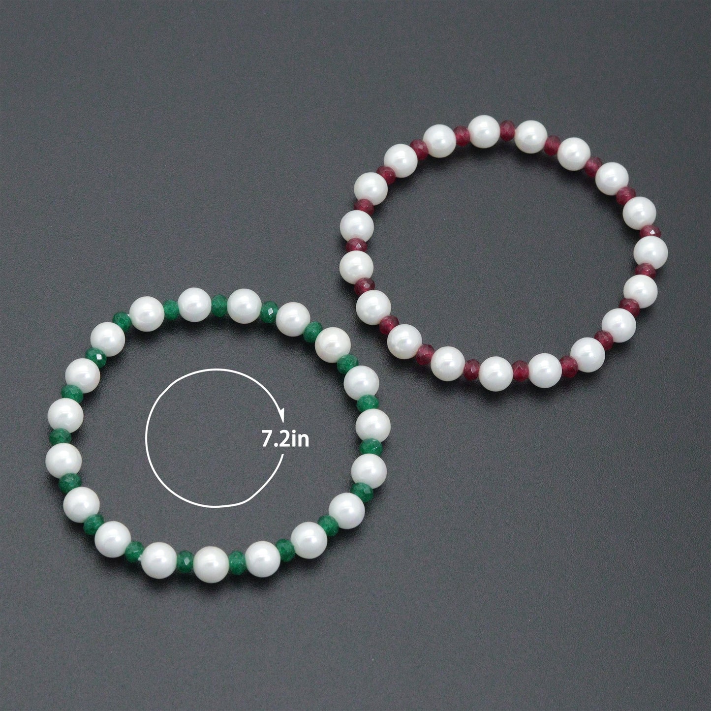 7mm Round Smooth MOP Stretchy Bracelet, Sku#EF723