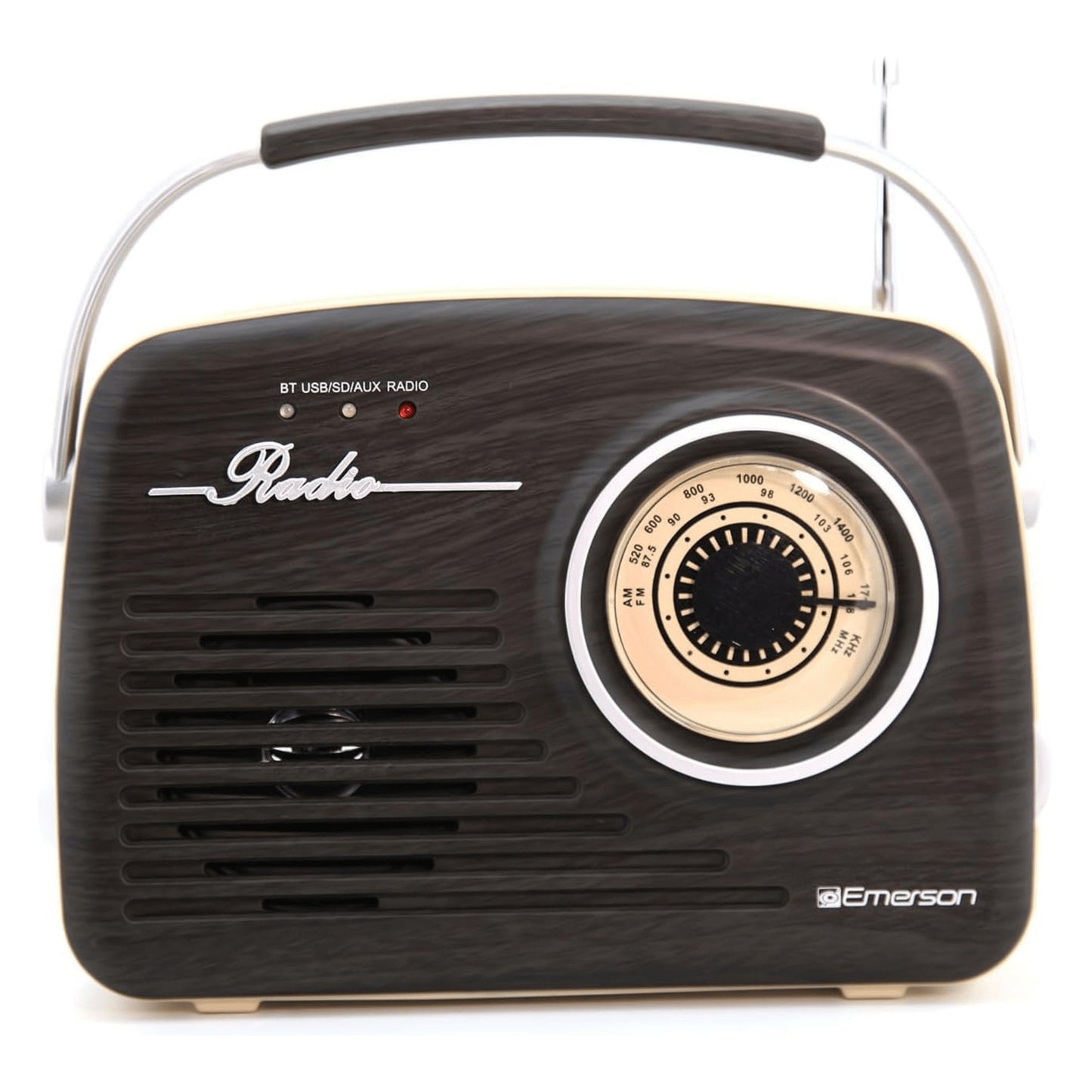 Portable Retro Radio with Built-In Rechargeable Battery