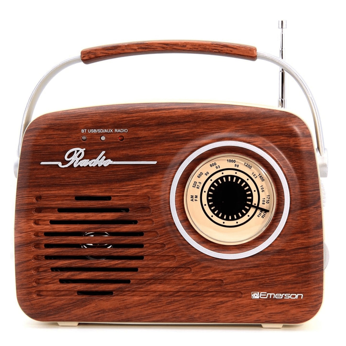 Portable Retro Radio with Built-In Rechargeable Battery