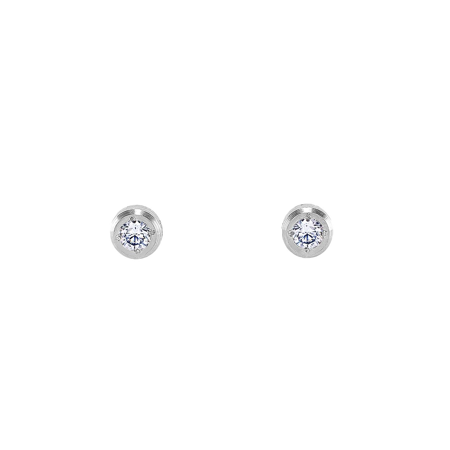 ER002W B.Tiff .05ct Pavé Solitaire Stud Earrings