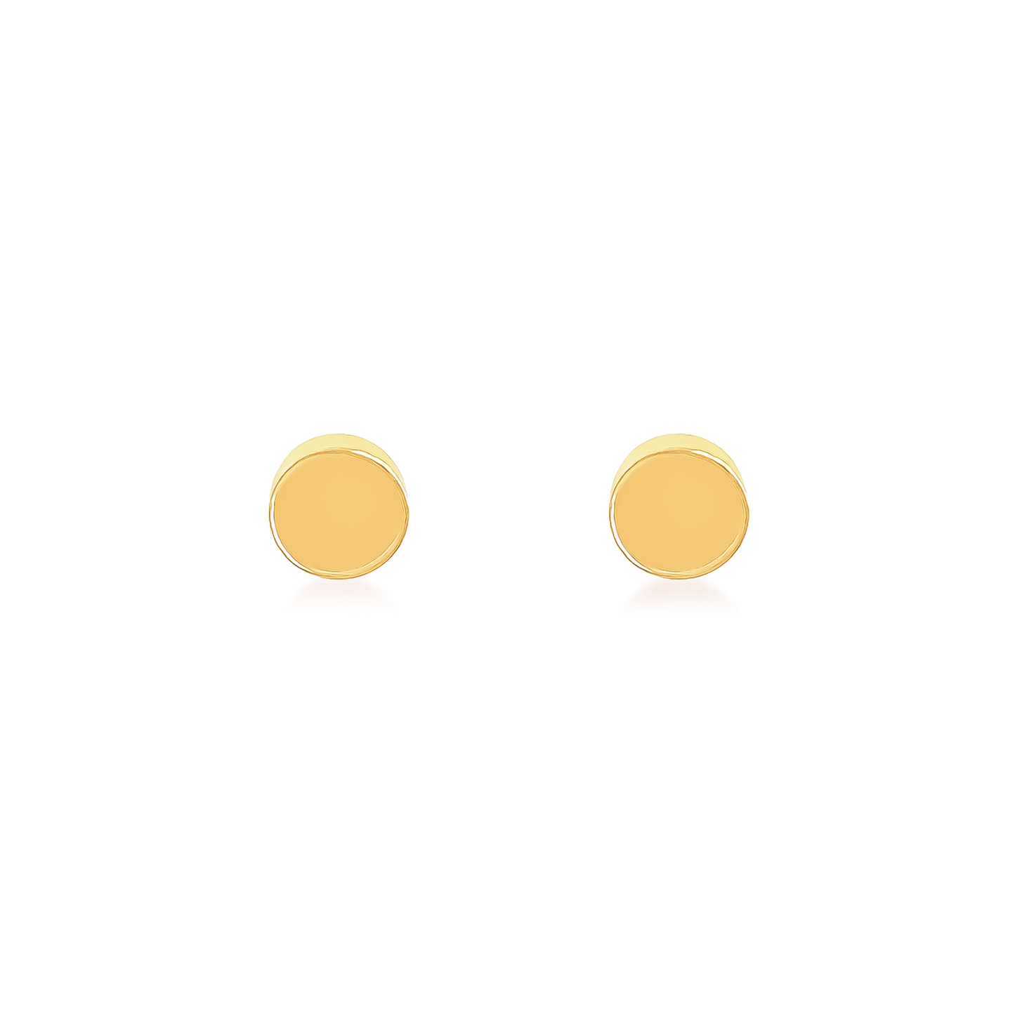 ER003GP B.Tiff High Polish Gold Plain Round Stud Earrings