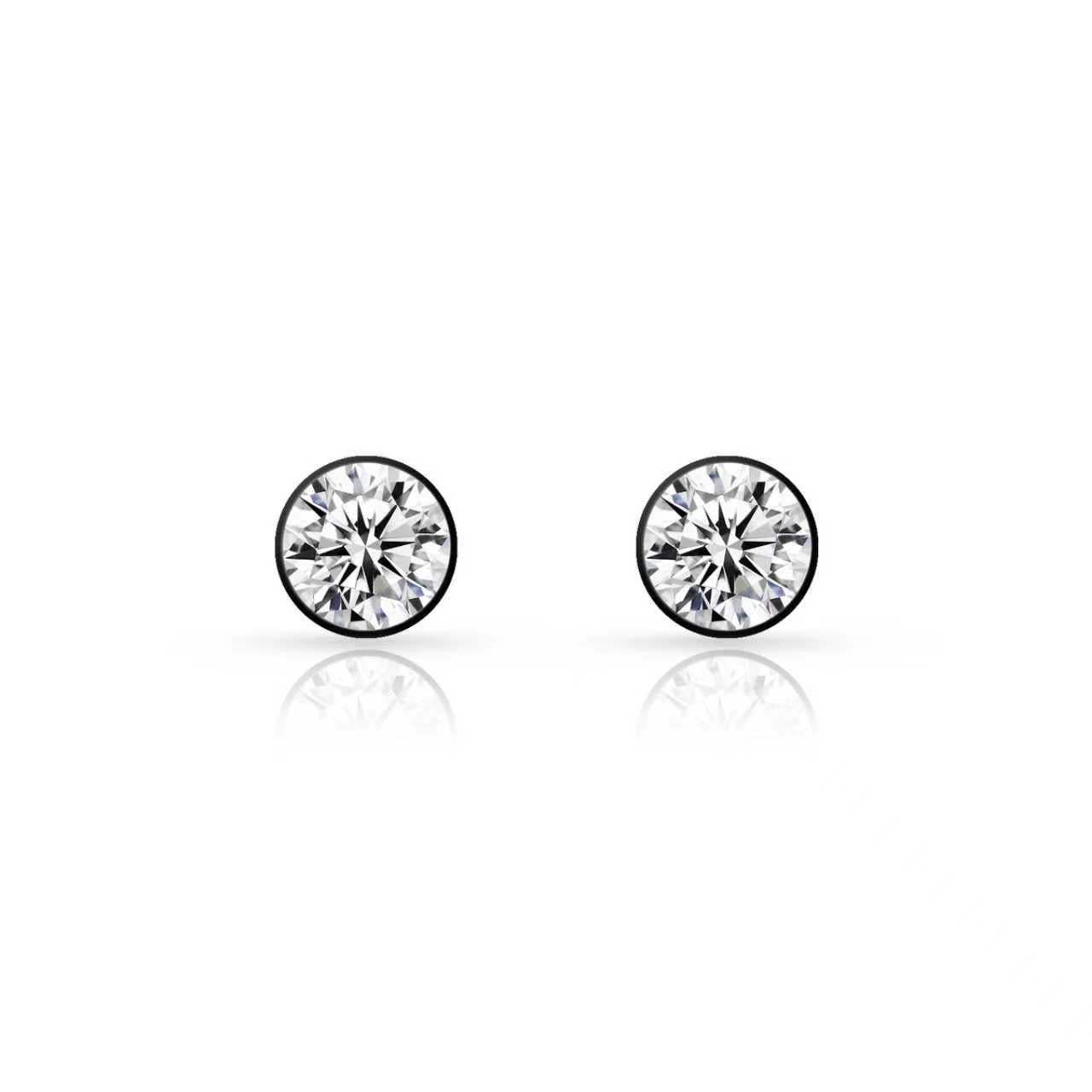 ER101B B.Tiff Black 1 ct Solitaire Stud Earrings