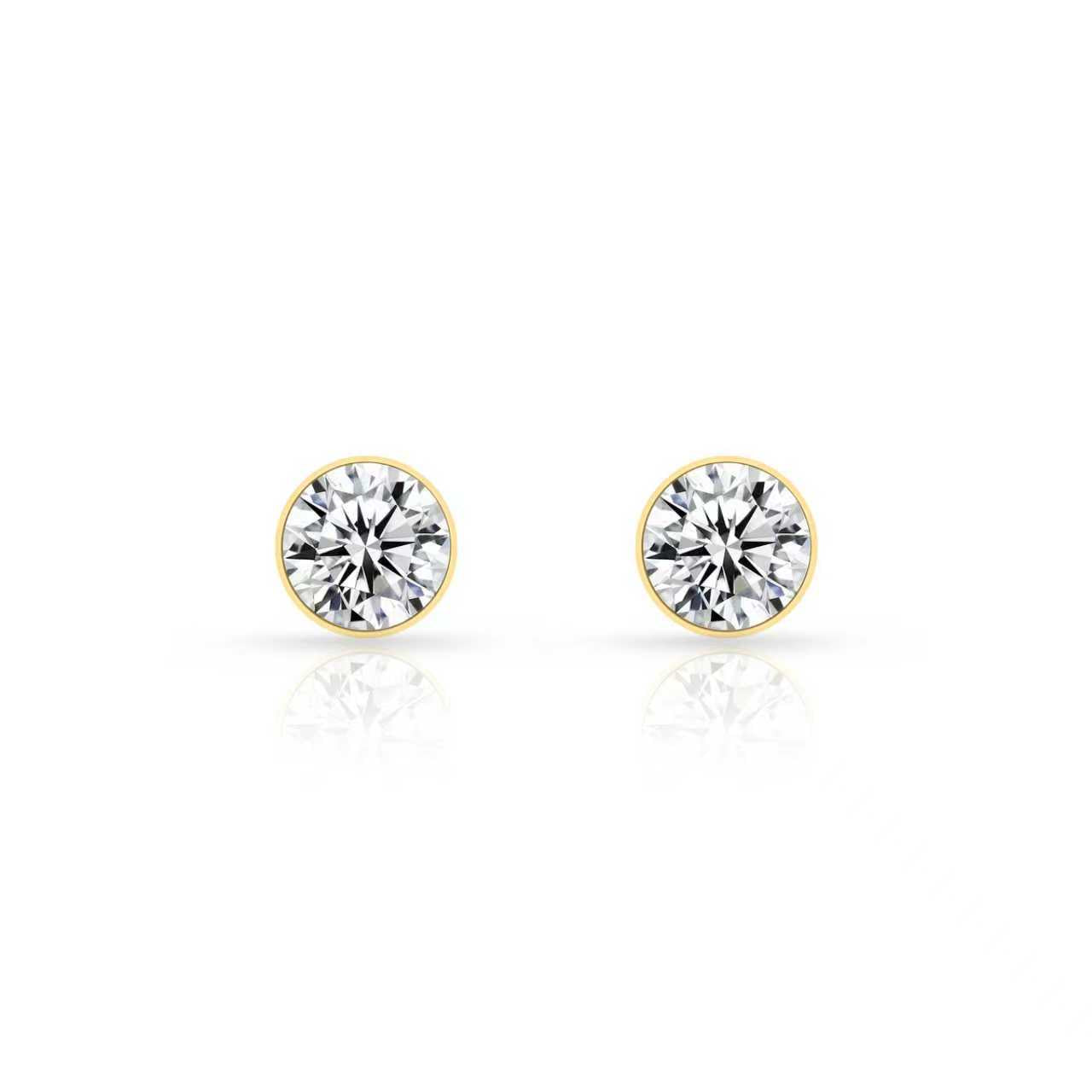 ER101G B.Tiff Gold 1 ct Solitaire Stud Earrings
