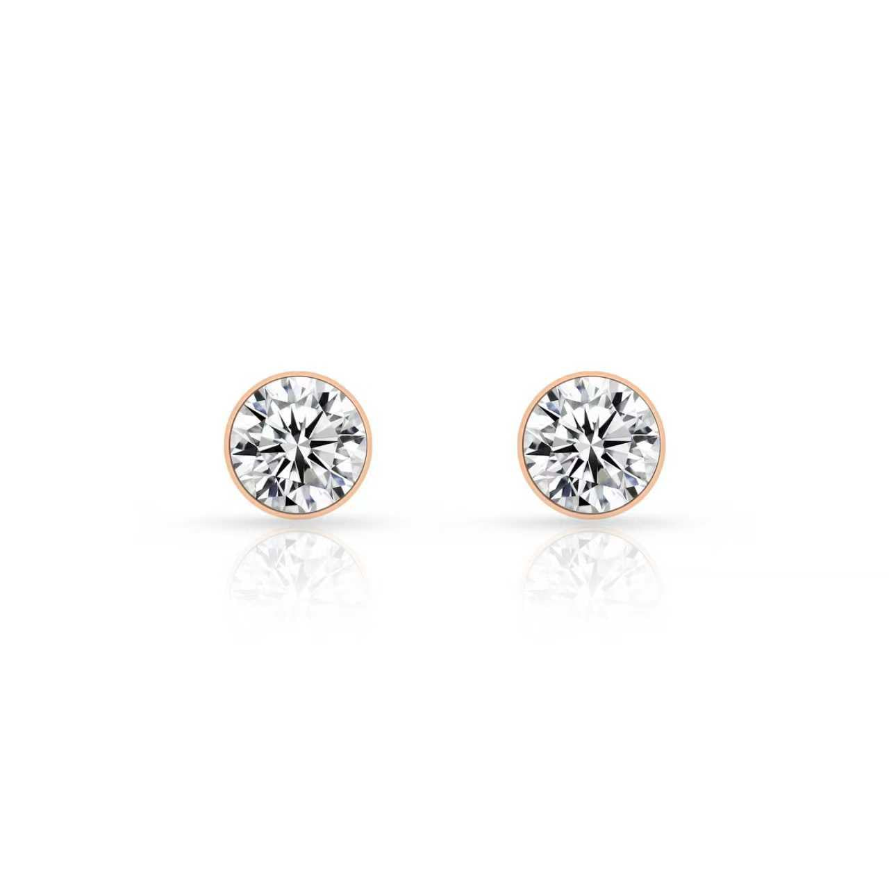 ER101RG B.Tiff Rose Gold 1 ct Solitaire Stud Earrings