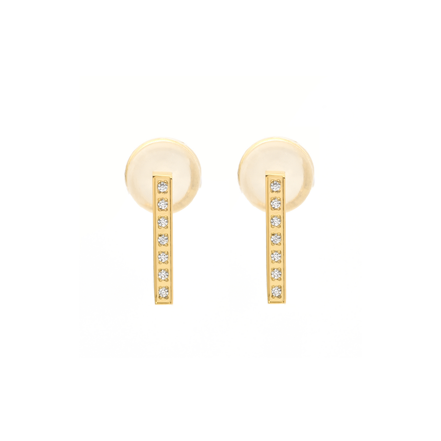 ER246G B.Tiff Gold Pavé L-Bar Earrings