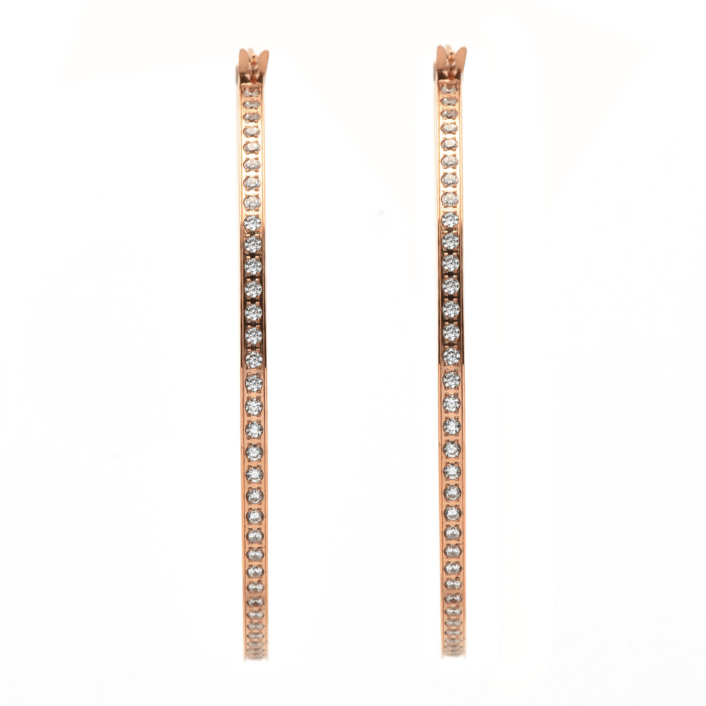 ER322RG B.Tiff Rose Gold Pavé 146-Stone Big Hoop Earrings