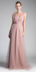 CLEARANCE - Tulle Infinity Style Long Blush Bridesmaid Dress (Size 14)