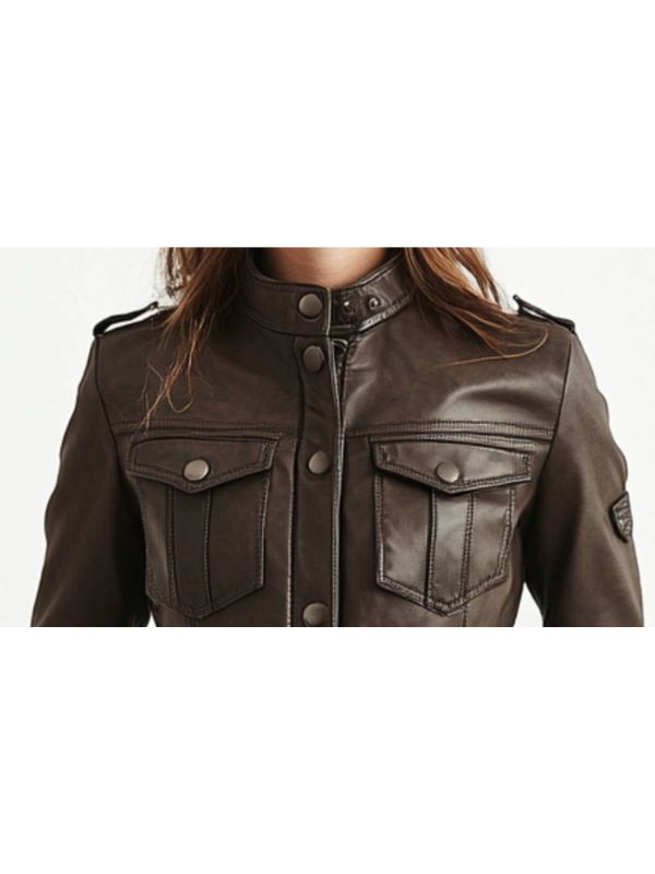 Elsie Leather Brown Jacket – Women’s Classic Leather Outerwear